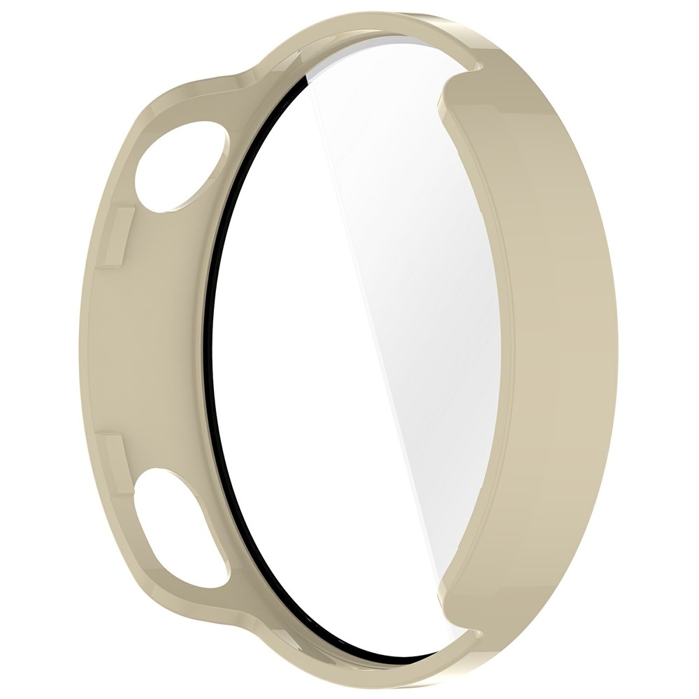 Overall plastové nasadzovacie puzdro s ochranným sklom na Xiaomi Watch S4 41mm - béžové