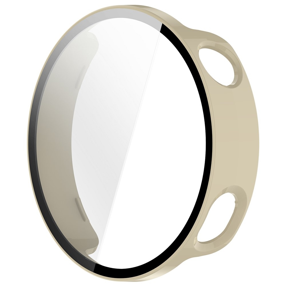 Overall plastové nasadzovacie puzdro s ochranným sklom na Xiaomi Watch S4 41mm - béžové