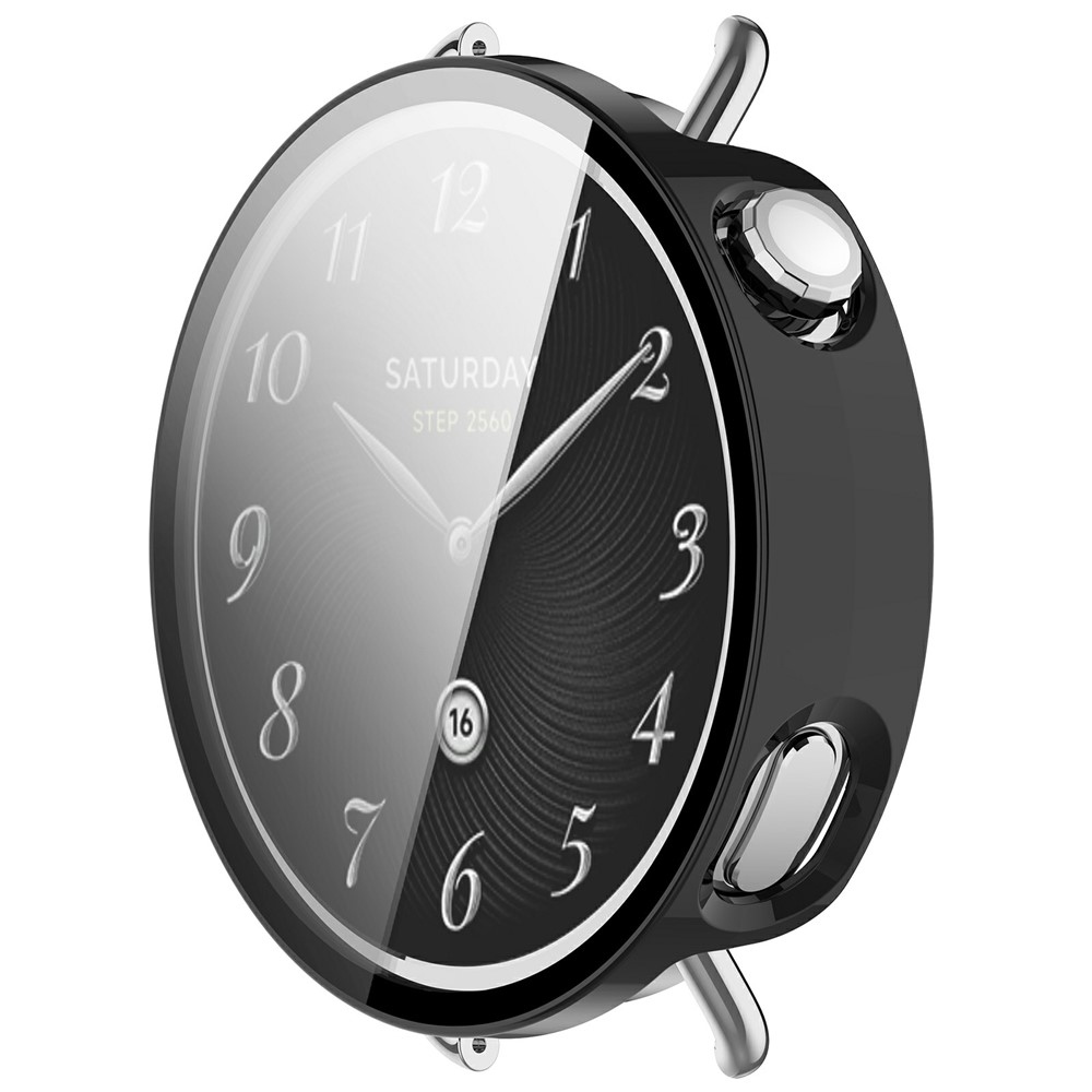 Overall plastové nasadzovacie puzdro s ochranným sklom na Xiaomi Watch S4 41mm - čierne