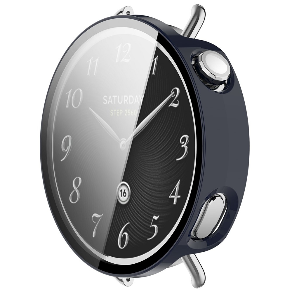 Overall plastové nasadzovacie puzdro s ochranným sklom na Xiaomi Watch S4 41mm - modré