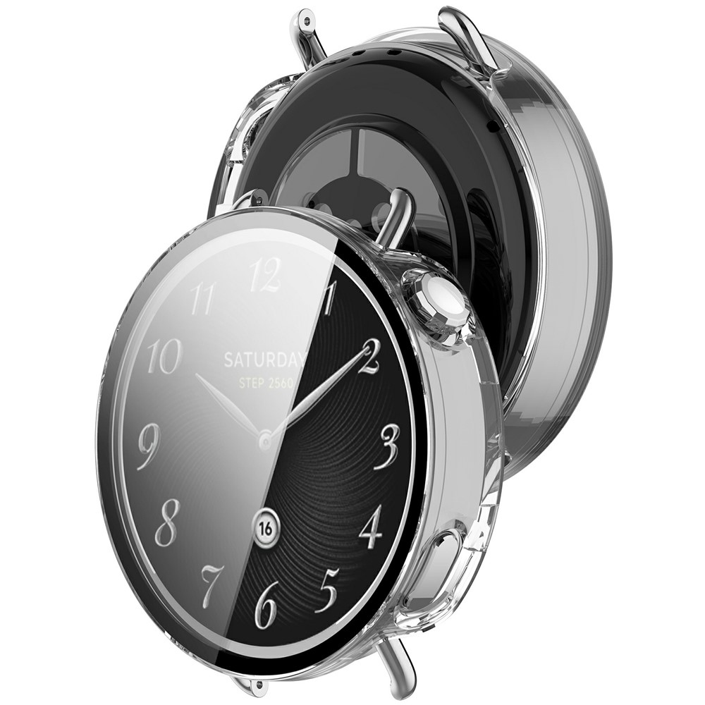 Overall plastové nasadzovacie puzdro s ochranným sklom na Xiaomi Watch S4 41mm - priehľadné