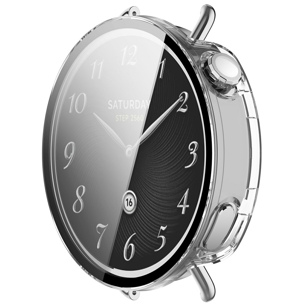 Overall plastové nasadzovacie puzdro s ochranným sklom na Xiaomi Watch S4 41mm - priehľadné