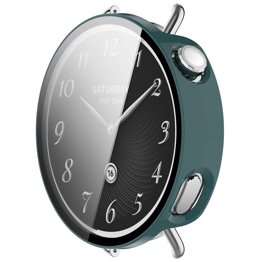 Overall plastové nasadzovacie puzdro s ochranným sklom na Xiaomi Watch S4 41mm - zelené
