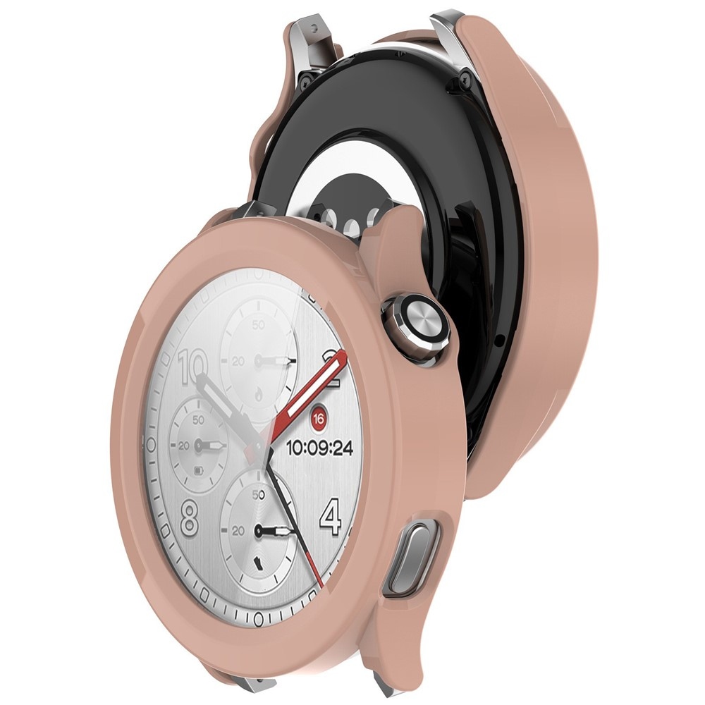 Overall plastové nasadzovacie puzdro s ochranným sklom na Xiaomi Watch S5 - ružové