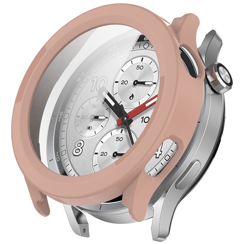 Overall plastové nasadzovacie puzdro s ochranným sklom na Xiaomi Watch S5 - ružové