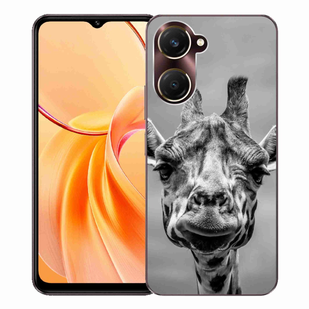 Gélový kryt mmCase na Vivo Y28s 5G - čiernobiela žirafa
