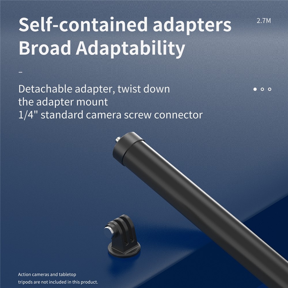 TELESIN karbónová teleskopická selfie tyč 2,7 m pre akčné kamery