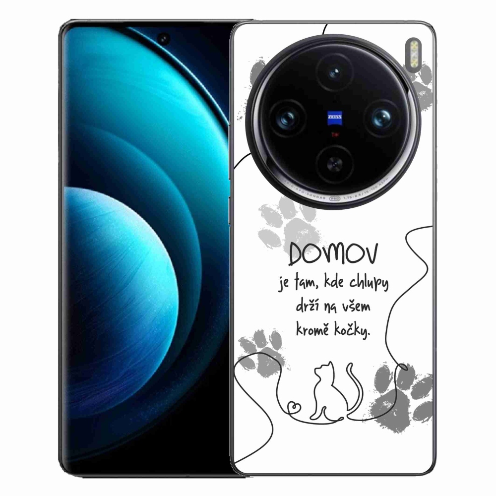 Gélový kryt mmCase na Vivo X100 Pro 5G - mačacie motív biele pozadie