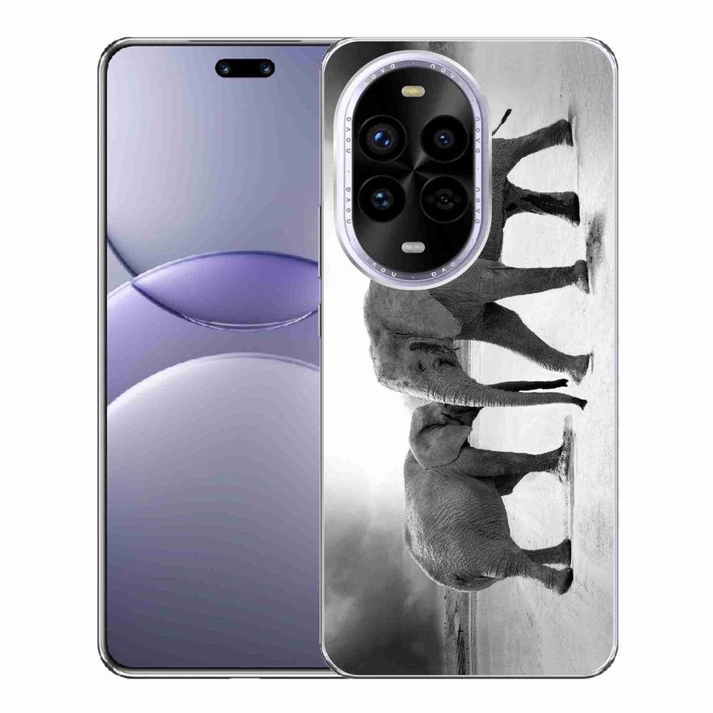 Gélový kryt mmCase na Huawei Nova 13 Pro 5G - čiernobieli slony
