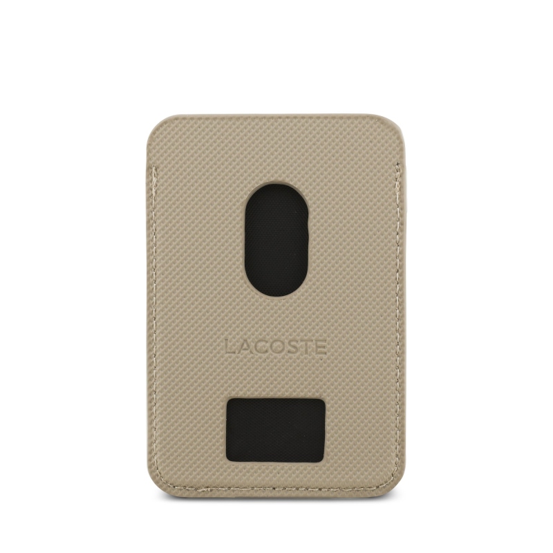Lacoste PU Iconic Petit Pique MagSafe peňaženka Taupe