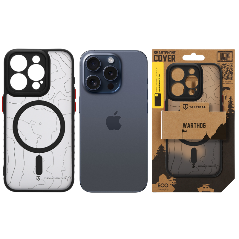 Tactical MagForce Warthog – puzdro pre Apple iPhone 15 Pro v farbe Asphalt