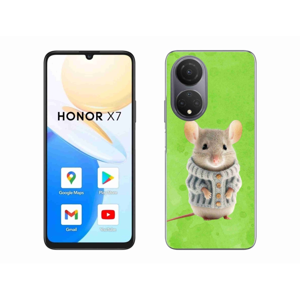 Gélový kryt mmCase na Honor X7 - myška vo svetri