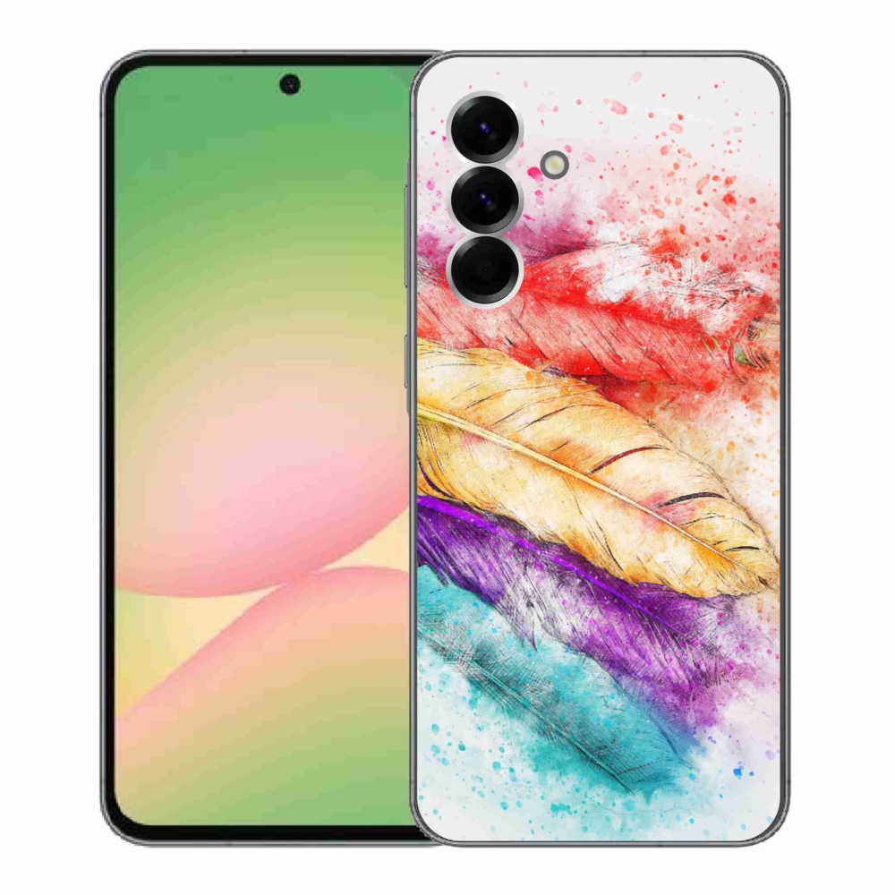 Gélový kryt mmCase na Samsung Galaxy A56 5G - farebné perie