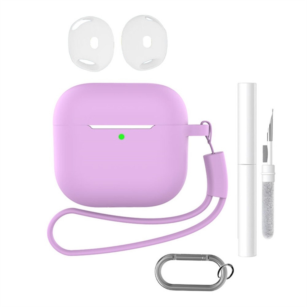 Set silikónový obal na Apple AirPods 4 s čistiacou sadou - ružový