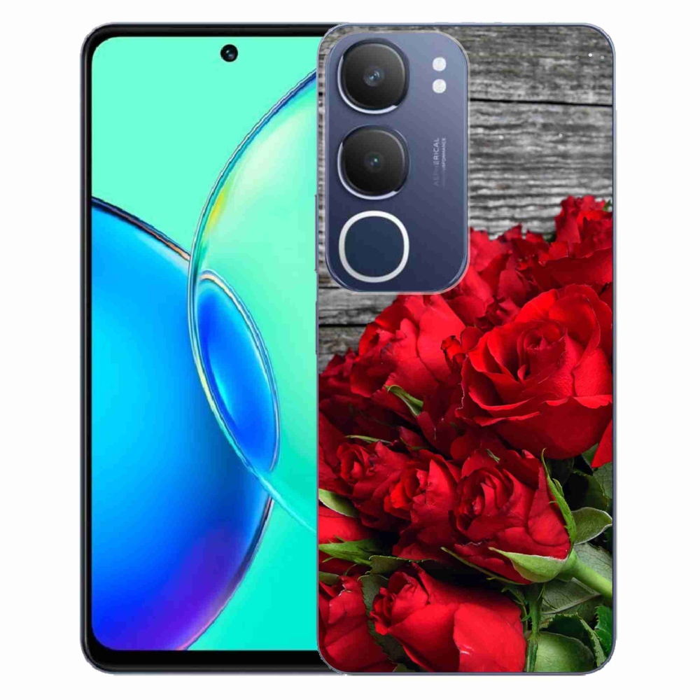 Gélový kryt mmCase na Vivo Y19s - červené ruže
