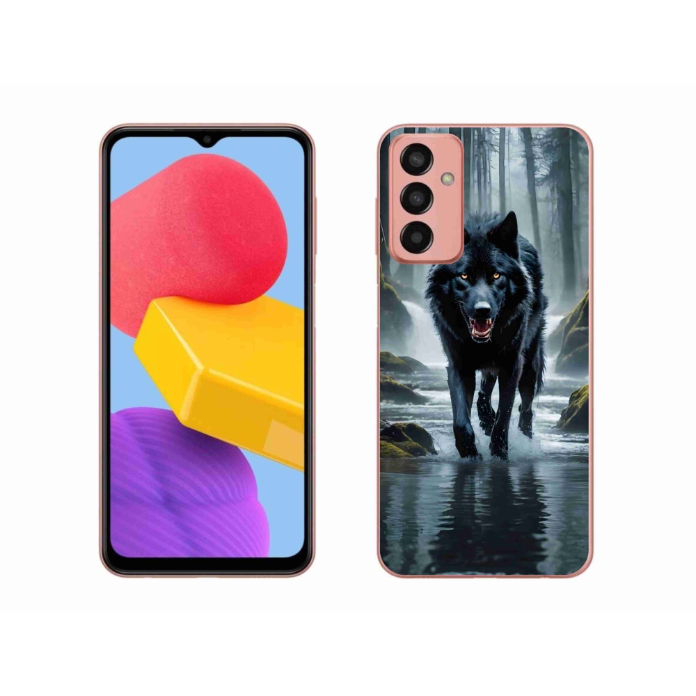 Gélový kryt mmCase na Samsung Galaxy M13 - čierny vlk