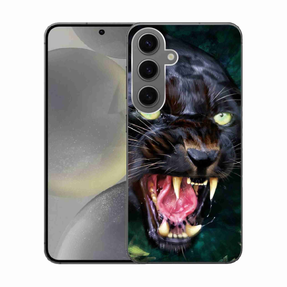 Gélový kryt mmCase na Samsung Galaxy S24 - rozzúrený čierny panter