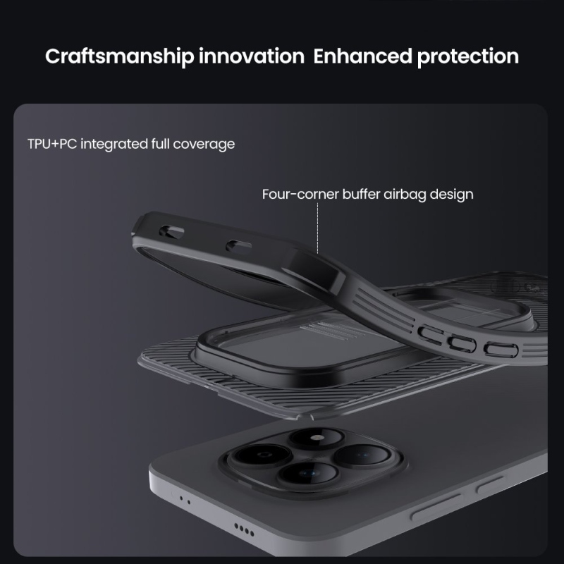 Nillkin CamShield PRO Zadný kryt pre Xiaomi Redmi Note 15 Pro 5G Transparent Black