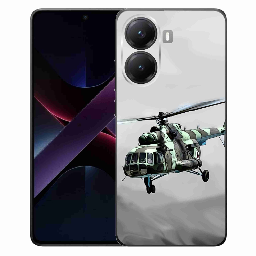 Gélový kryt mmCase na Xiaomi Poco X7 Pro 5G - vojenský vrtuľník