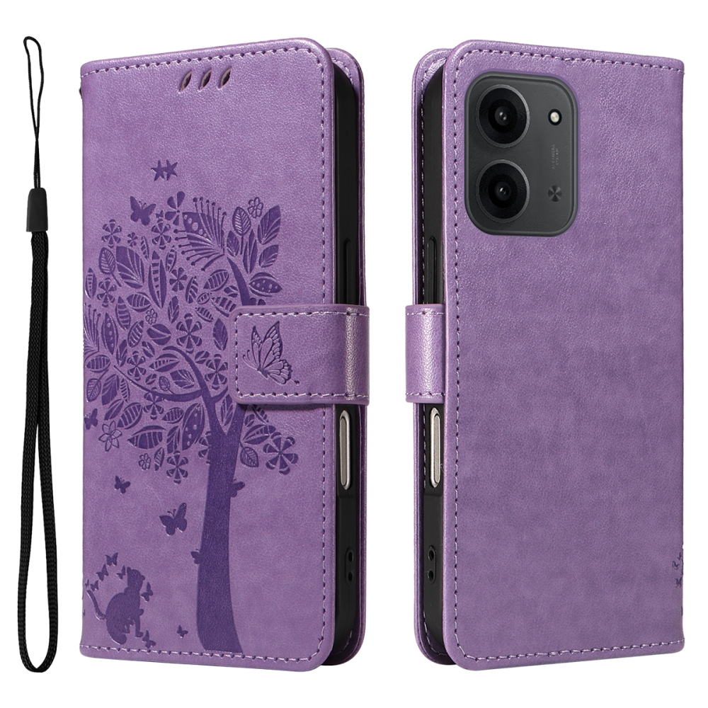Trees knižkové púzdro na Xiaomi Redmi 15C 4G/5G (173mm) - svetlofialové