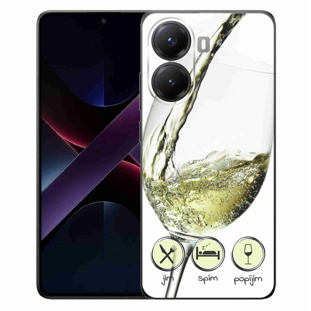 Gélový kryt mmCase na Xiaomi Poco X7 Pro 5G - pohár vína bielej