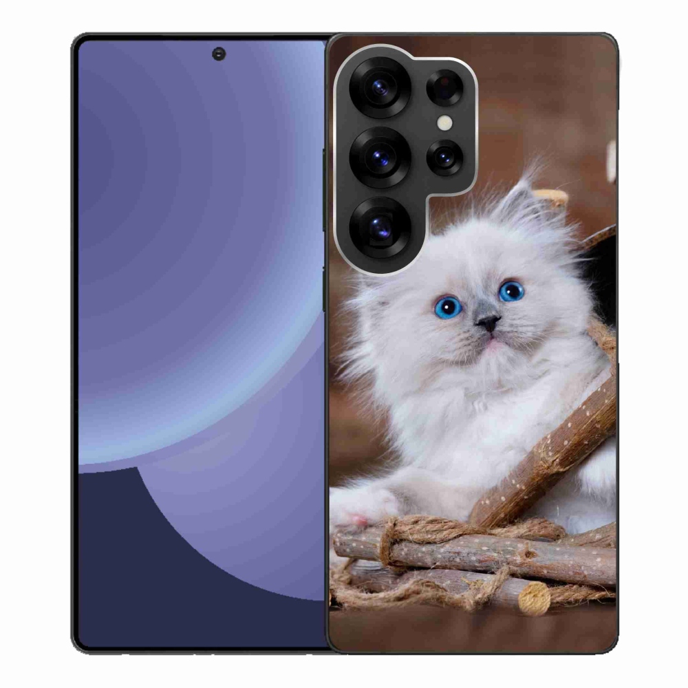 Gélový kryt mmCase na Samsung Galaxy S25 Ultra - biele mačiatko