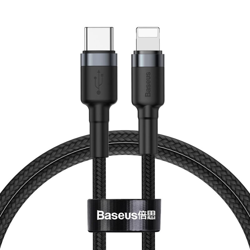 Baseus Cafule Dátový Kábel USB-C - Lighting 20W 1m Gray/Black