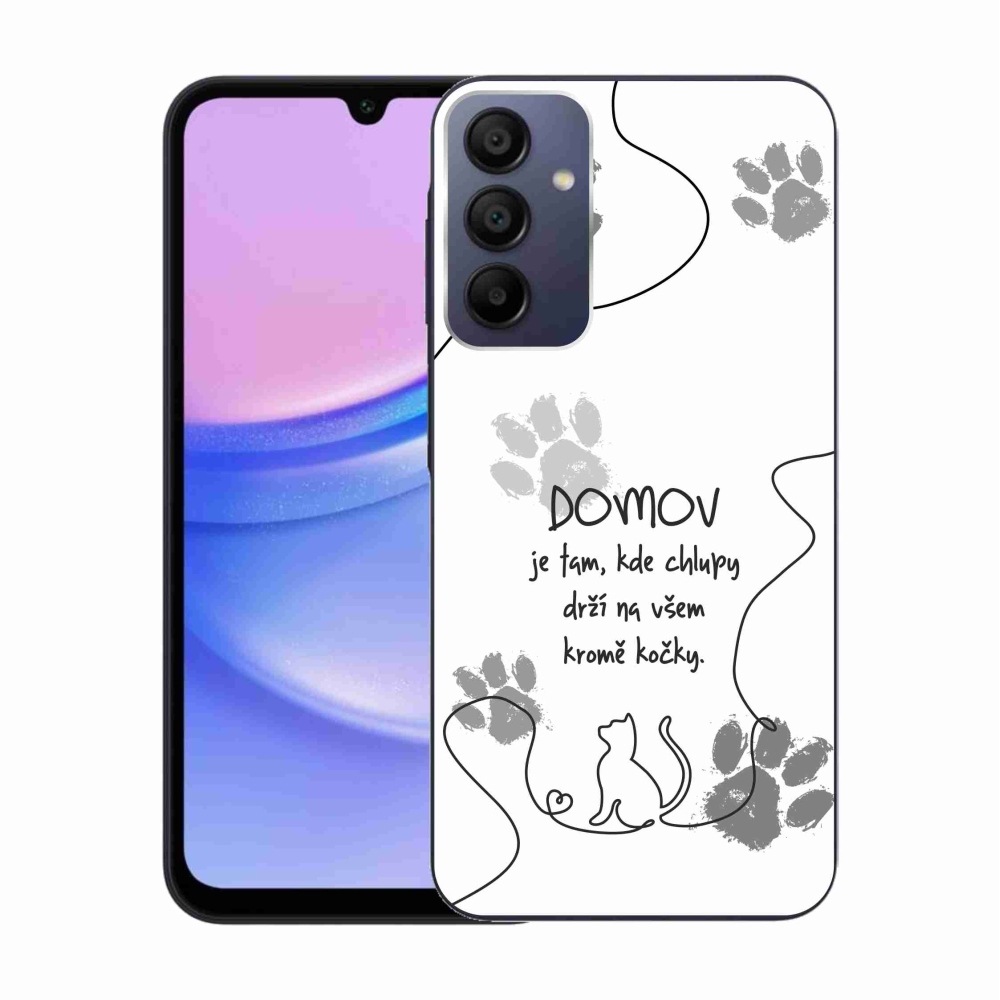 Gélový kryt mmCase na Samsung Galaxy A15 4G/5G - mačacie motív biele pozadie