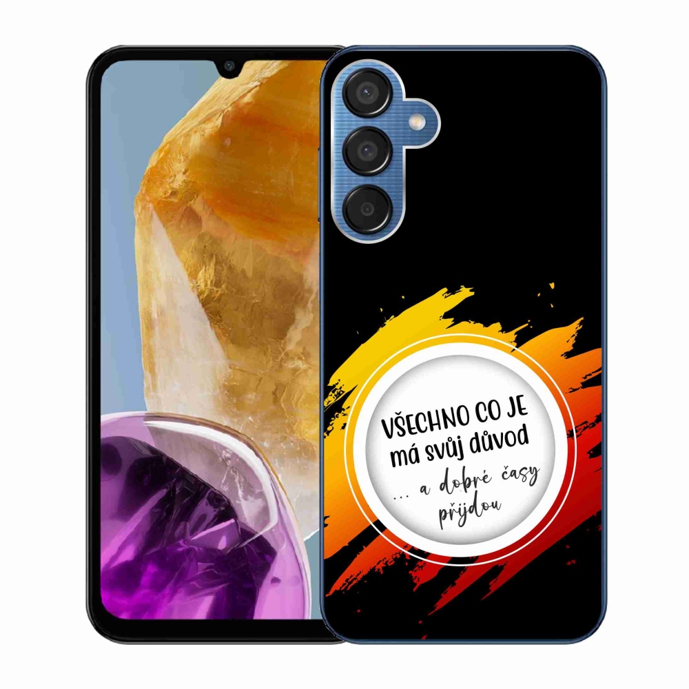 Gélový kryt mmCase na Samsung Galaxy M15 5G - citát 3 čierne pozadie