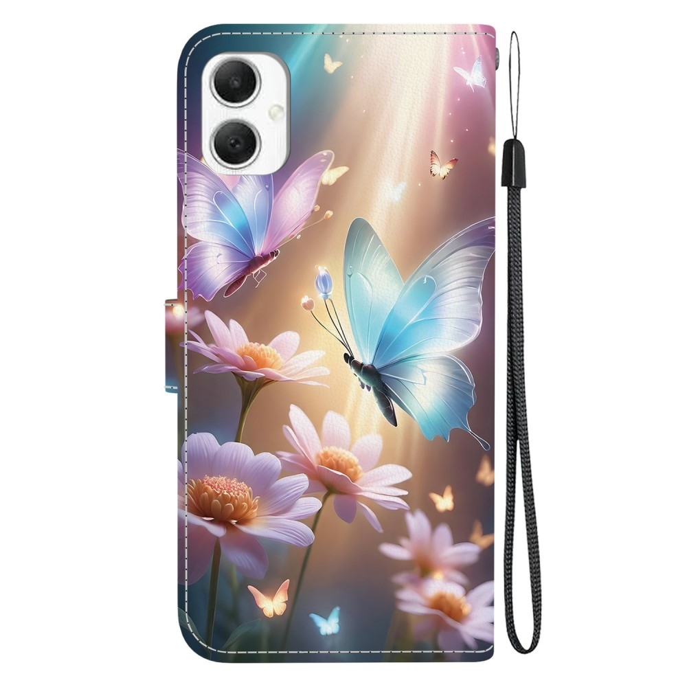 Versatile knižkové púzdro na Samsung Galaxy A06 4G - motýle a margaréty