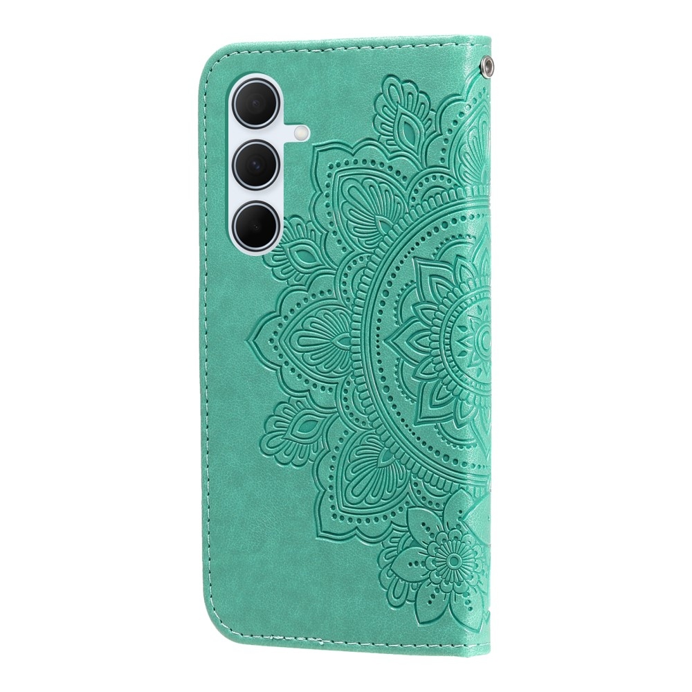 Mandala knižkové púzdro na Samsung Galaxy A36 5G - modrozelené