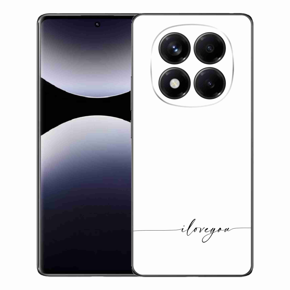 Gélový kryt mmCase na Xiaomi Redmi Note 14 Pro - I love you biele pozadie