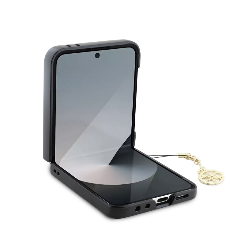 Guess 4G Charm Zadný Kryt pre Samsung Galaxy Z Flip 6 Grey
