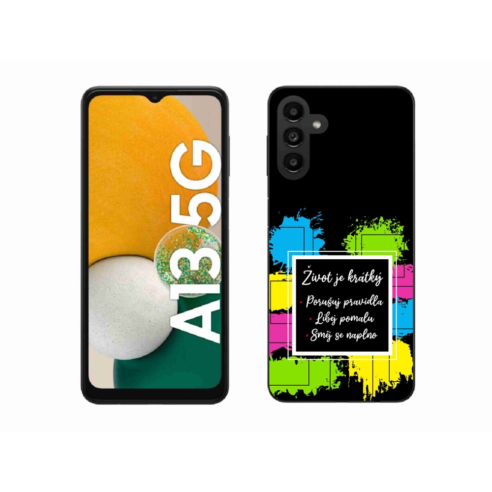 Gélový kryt mmCase na Samsung Galaxy A13 5G - citát 5 čierne pozadie