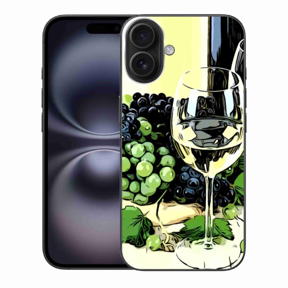 Gélový kryt mmCase na iPhone 16 Plus - pohár vína