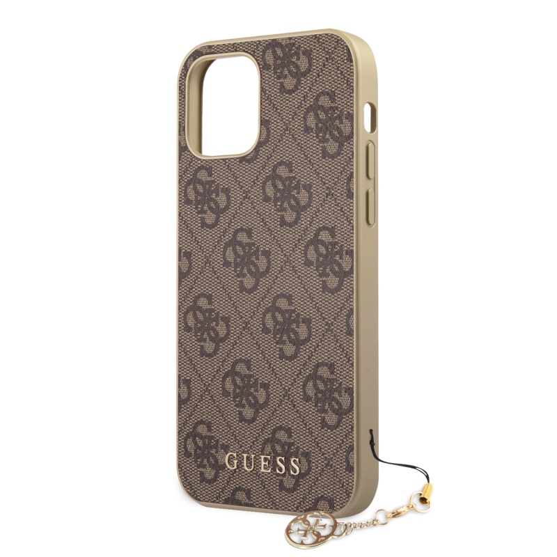 Guess 4G Charms Zadný Kryt pre iPhone 12 Pro Max 6.7 Brown