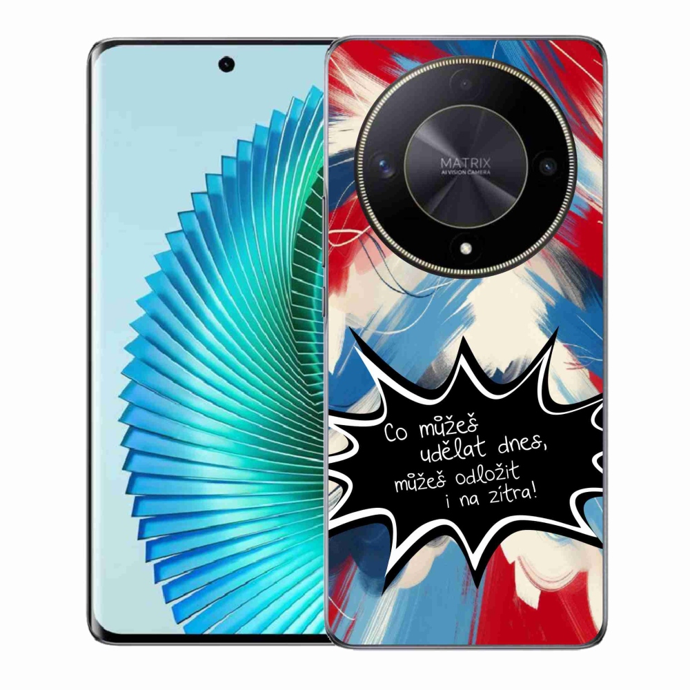 Gélový kryt mmCase na Honor Magic 6 Lite 5G - vtipný text 9 čierne pozadie