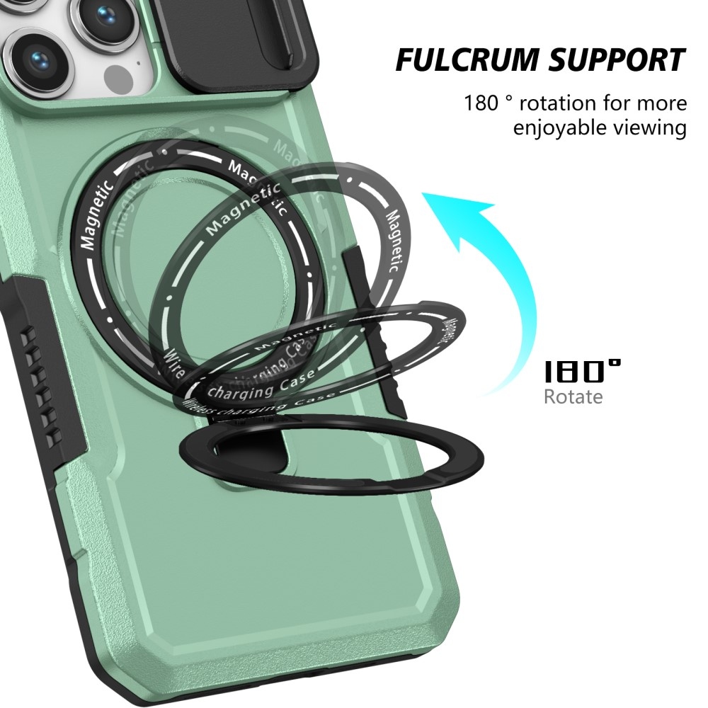 Military odolný kryt s MagSafe na iPhone 14 Pro Max - svetlozelený