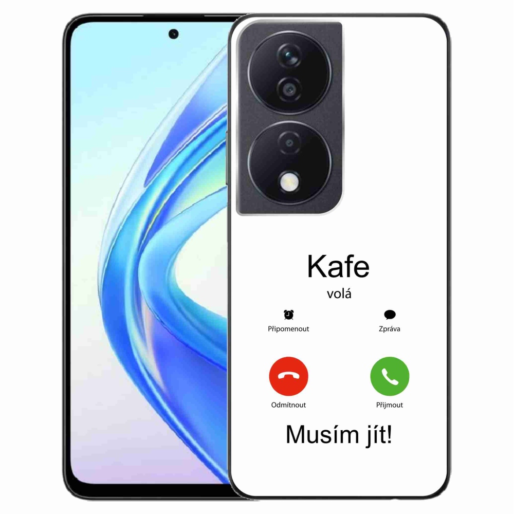 Gélový kryt mmCase na Honor X7b/Honor 90 Smart - káva volá biele pozadie