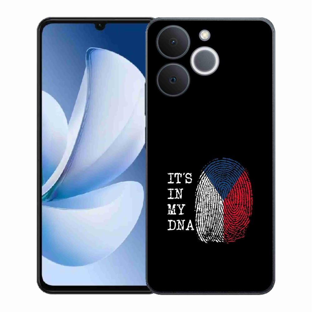 Gélový kryt mmCase na Realme Note 70T - vlajka odtlačok prsta čierne pozadie