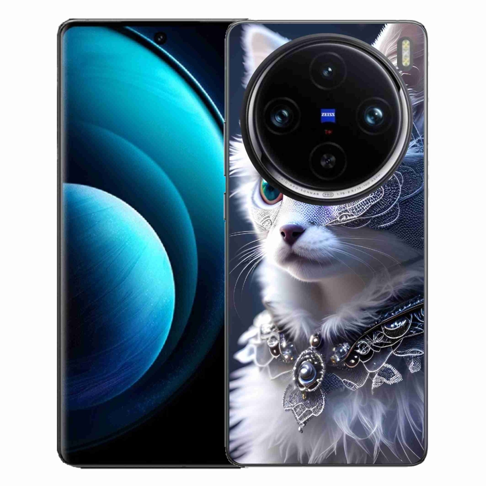 Gélový kryt mmCase na Vivo X100 Pro 5G - biela mačka