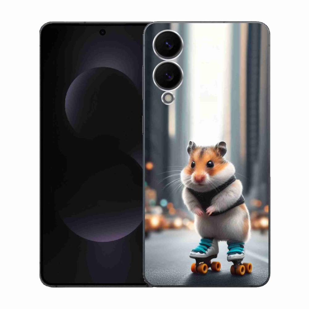 Gélový kryt mmCase na Samsung Galaxy S25 Edge - škrečok na korčuliach