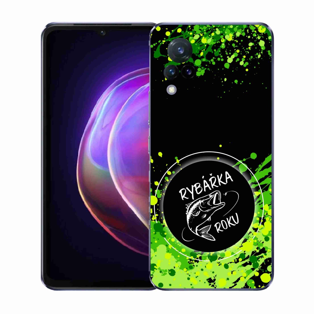 Gélový kryt mmCase na Vivo V21 4G/5G - rybárka roku čierne pozadie