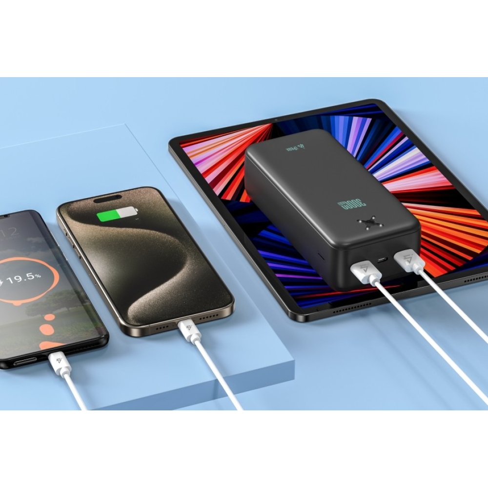 iPEAX Powerbanka 30 000 mAh 10,5W 2x USB-A, čierna