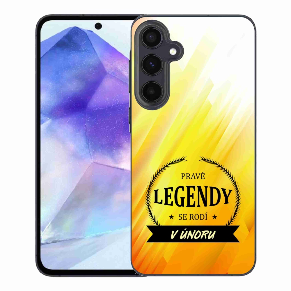 Gélový kryt mmCase na Samsung Galaxy A55 5G - legendy vo februári žlté pozadie