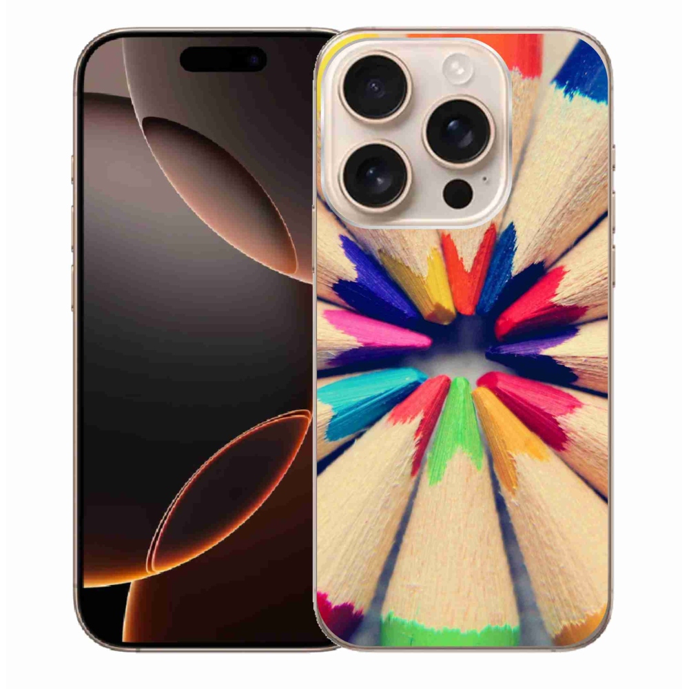 Gélový kryt mmCase na iPhone 16 Pro Max - pastelky