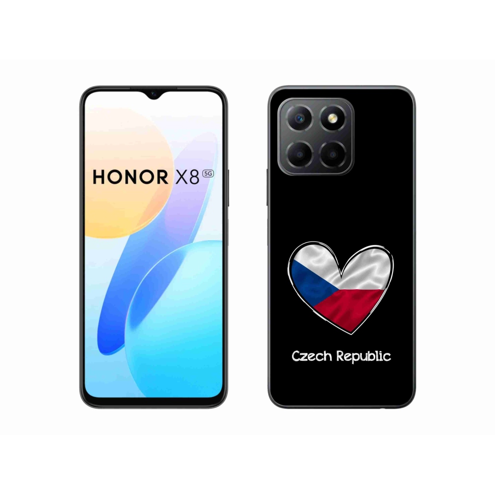 Gélový kryt mmCase na Honor X8 5G/Honor 70 Lite 5G - vlajka srdca čierne pozadie