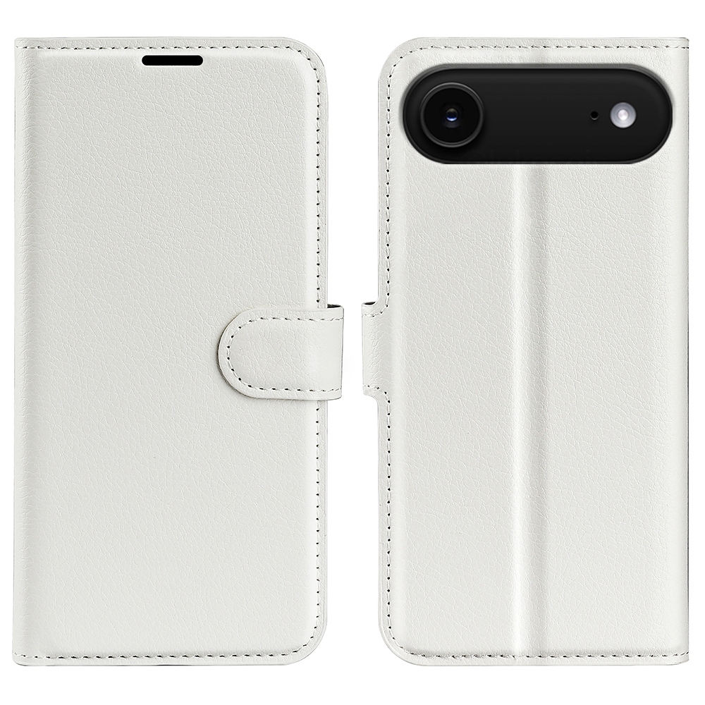 Litchi knižkové púzdro na iPhone 17 Air - biele