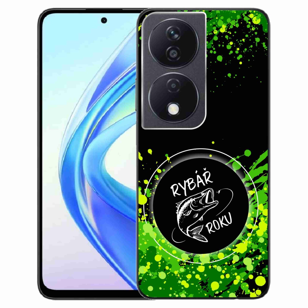 Gélový kryt mmCase na Honor X7b/Honor 90 Smart - rybár roka čierne pozadie