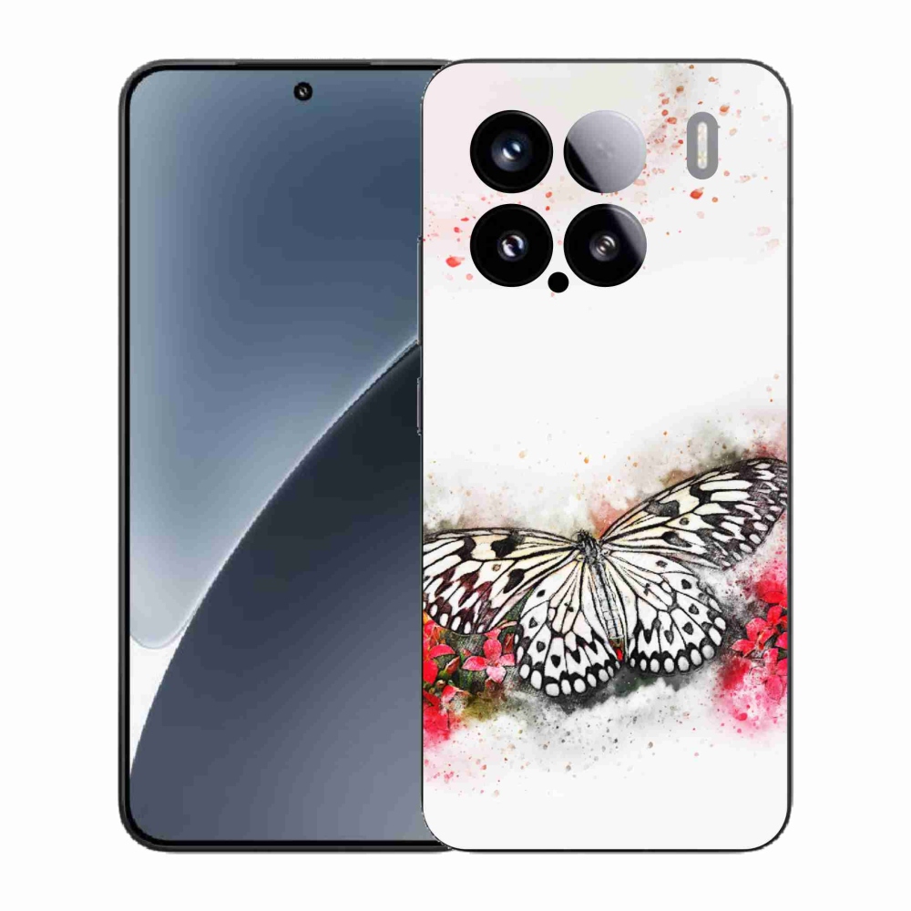 Gélový kryt mmCase na Xiaomi 15 - čiernobiely motýľ